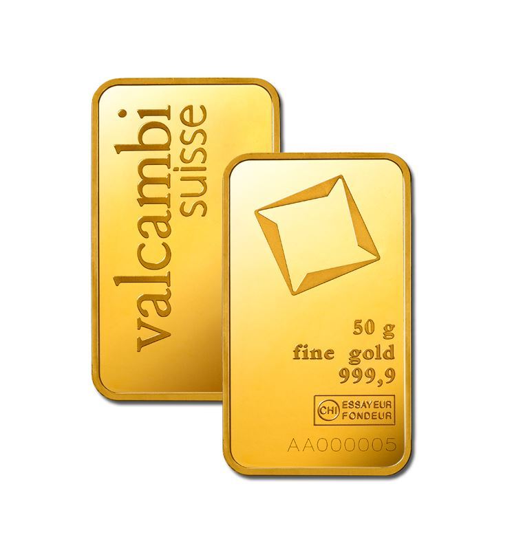 Picture of Valcambi 50g Gold Bar
