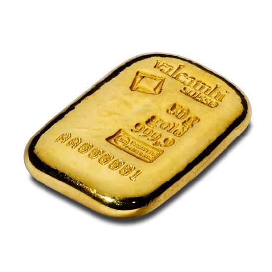 Picture of Valcambi Suisse 50g Cast Gold Bar
