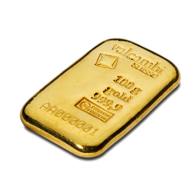 Picture of Valcambi 100g Cast Gold Bar