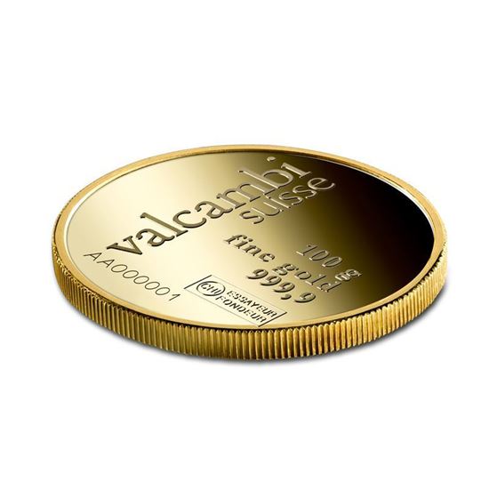 Picture of Valcambi 100g Round Gold Bar