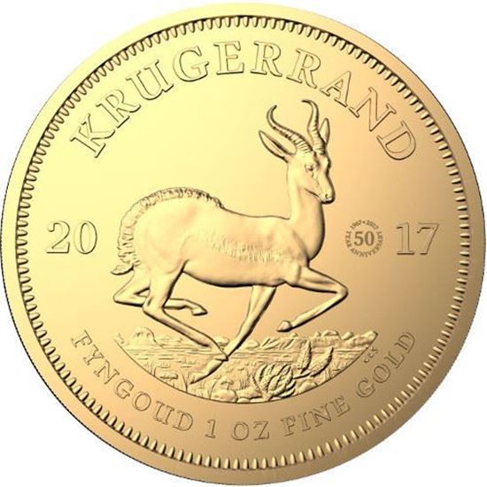 Picture of 2017 1oz 22k Gold South African Krugerrand 50th Anniversary Edition