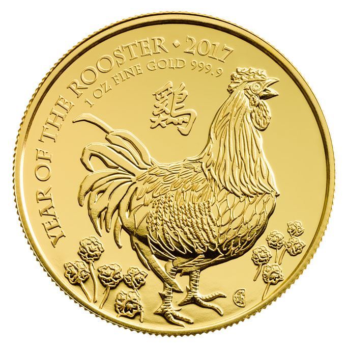 Picture of 2017 1oz 24k Gold UK Lunar 'Year Of The Rooster'
