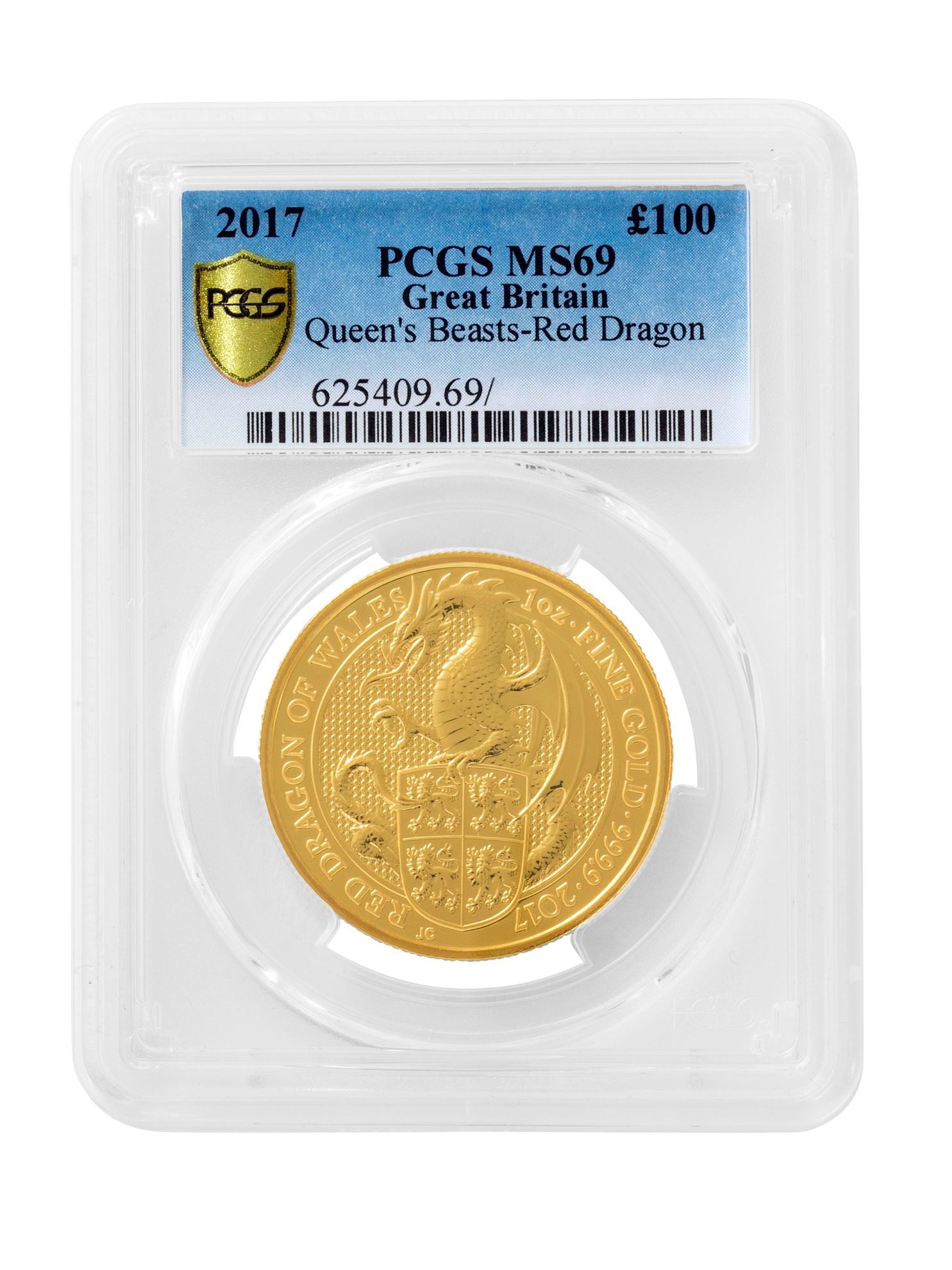 Picture of PCGS 2017 1oz Gold Queen's Beast 'Dragon' MS69