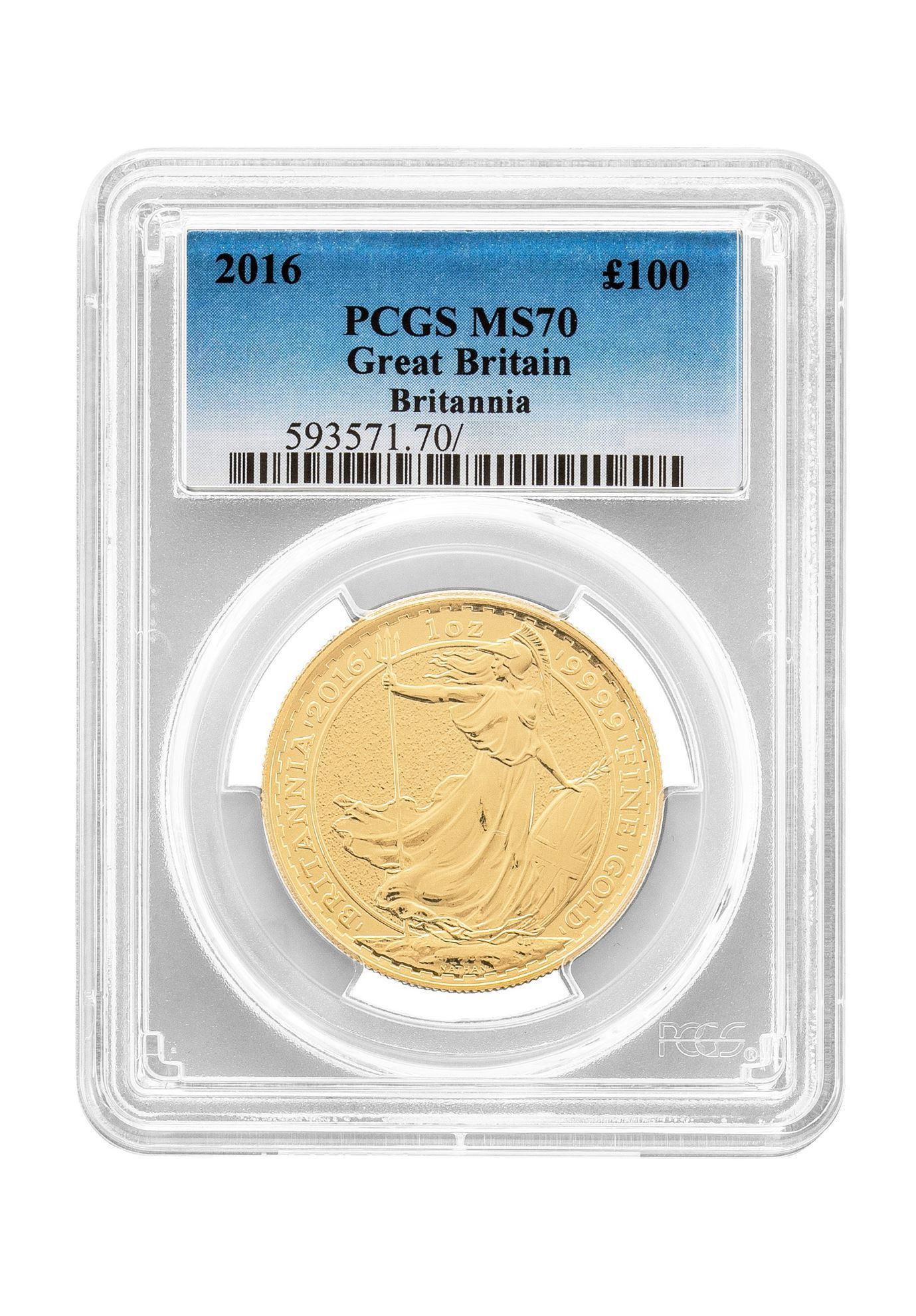 Picture of PCGS 2016 1oz Gold Britannia MS70