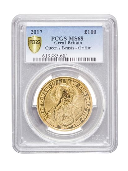 Picture of PCGS 2017 1oz Gold Queen's Beast 'Griffin' MS68