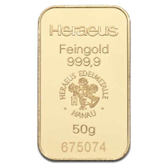 Picture of Heraeus 50g Gold Bar