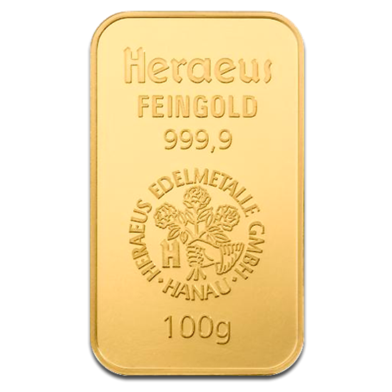 Picture of Heraeus 100g Gold Bar