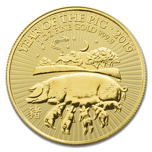 Picture of 2019 1oz 24k Gold UK Lunar 'Year Of The Pig'