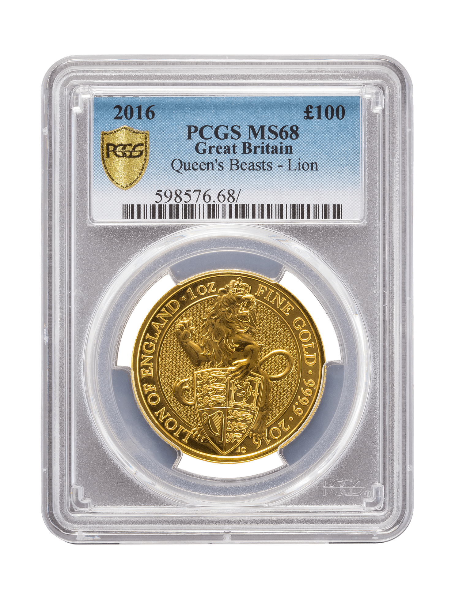 Picture of PCGS 2016 1oz Gold Queen's Beast 'Lion' MS68
