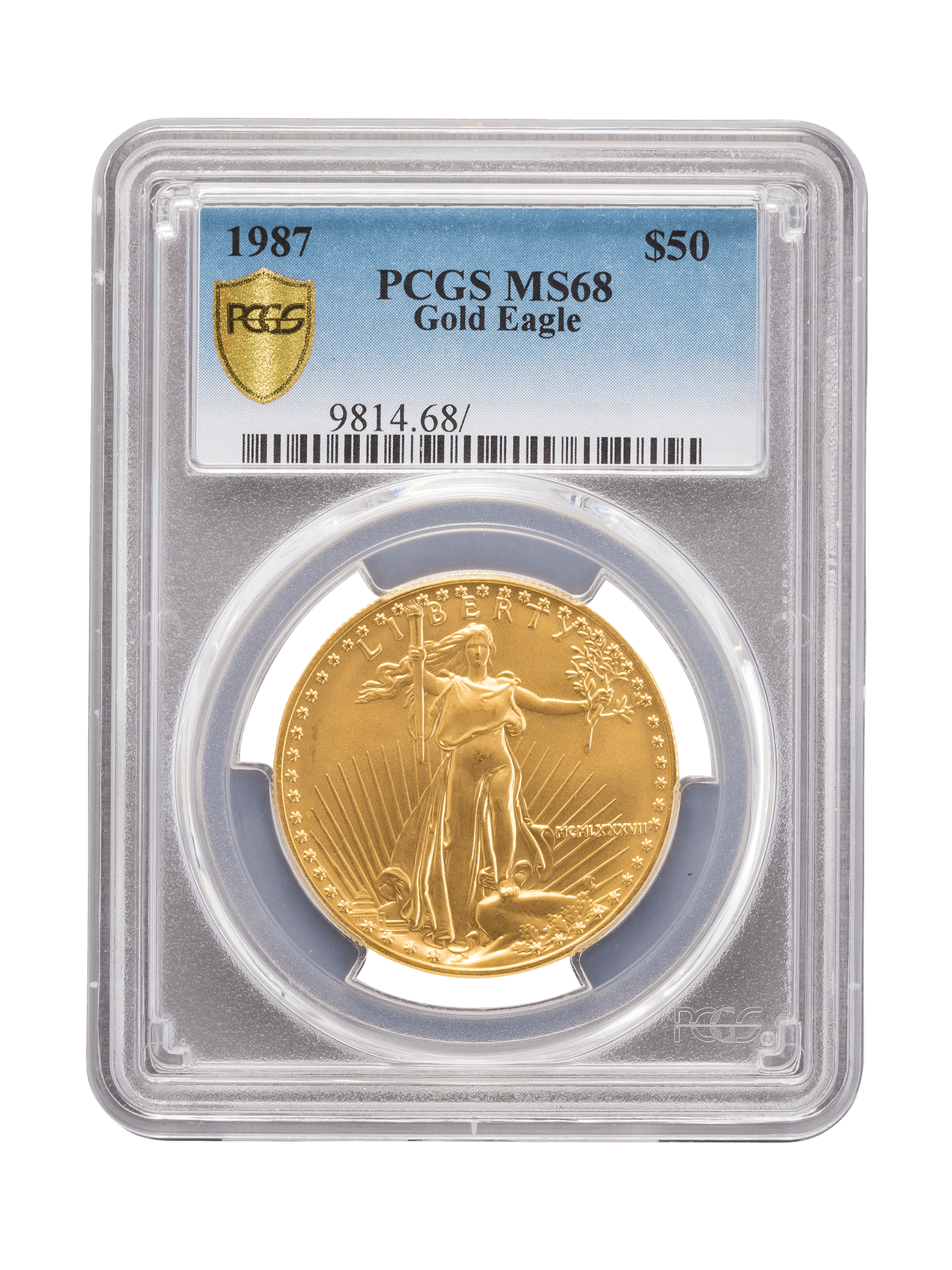 Picture of PCGS 1987 1oz Gold American Eagle MS68
