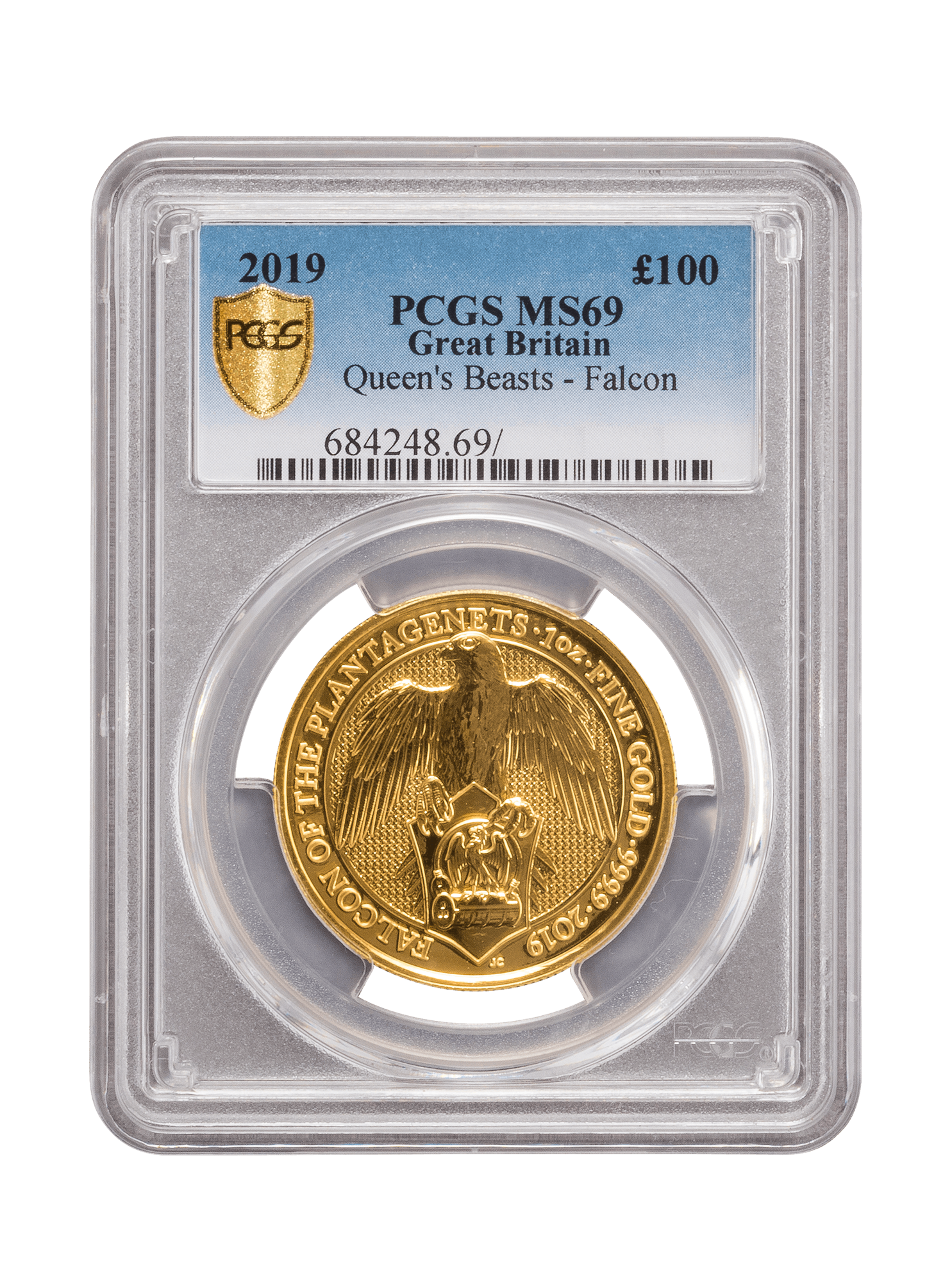 Picture of PCGS 2019 1oz Gold Queen's Beast 'Falcon' MS69
