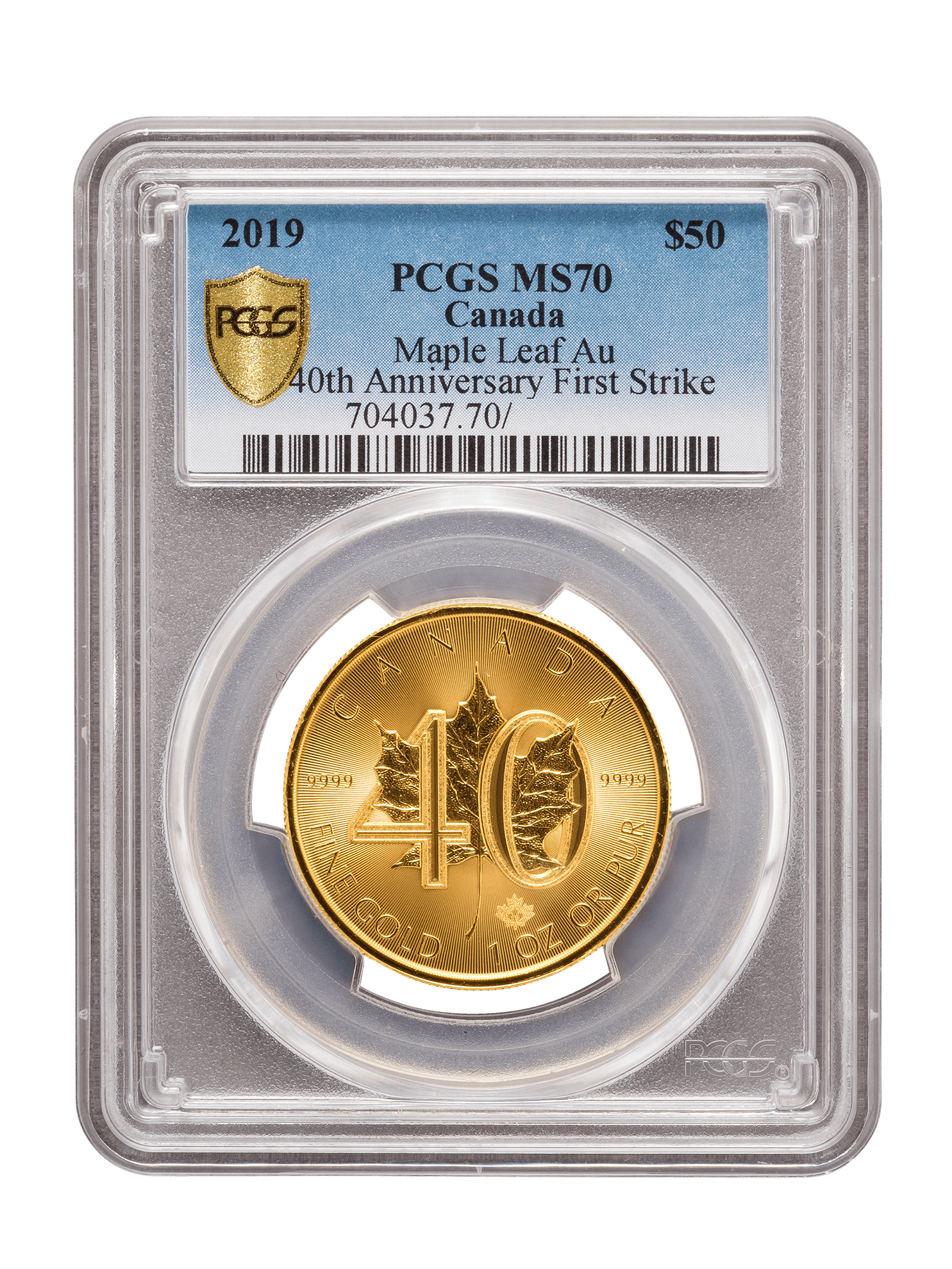 Picture of PCGS 2019 1oz Gold '40th Anniversary' Maple Leaf MS70