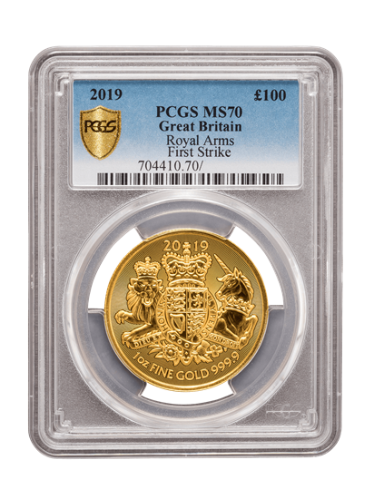 Picture of PCGS 2019 1oz Gold Coat of Arms MS70