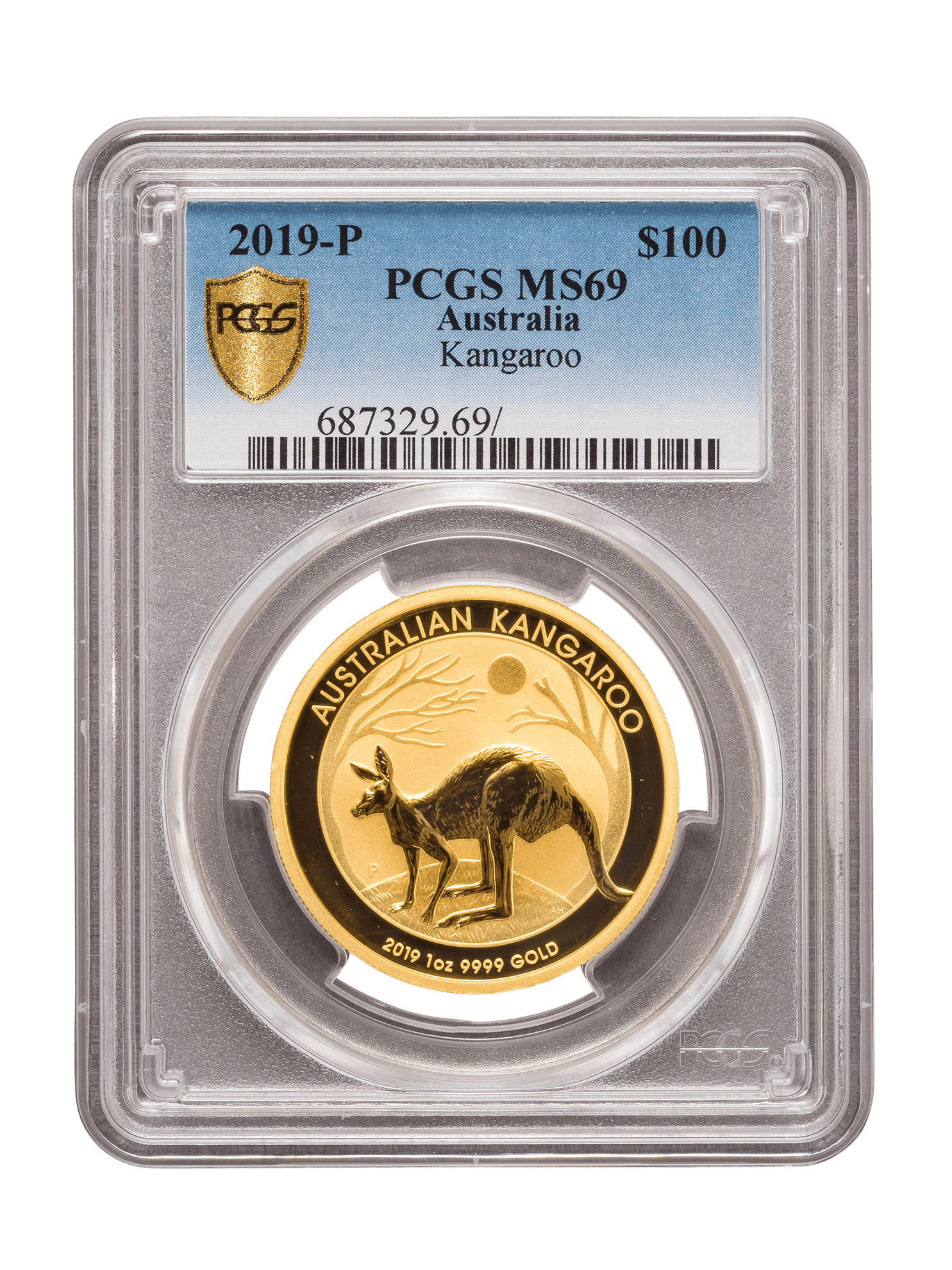 Picture of PCGS 2019 1oz Gold Australian Kangaroo MS69