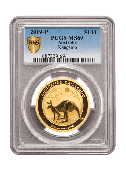 Picture of PCGS 2019 1oz Gold Australian Kangaroo MS69