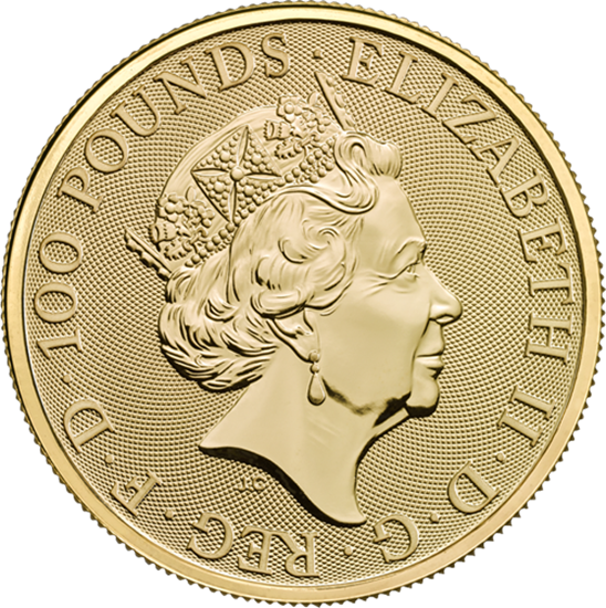 Picture of 2020 1oz 24k Gold UK Queen's Beast 'White Lion of Mortimer'