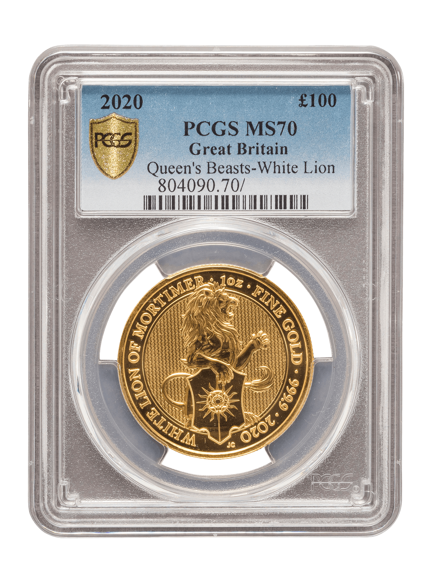 Picture of PCGS 2020 1oz Gold Queen's Beast 'White Lion' MS70