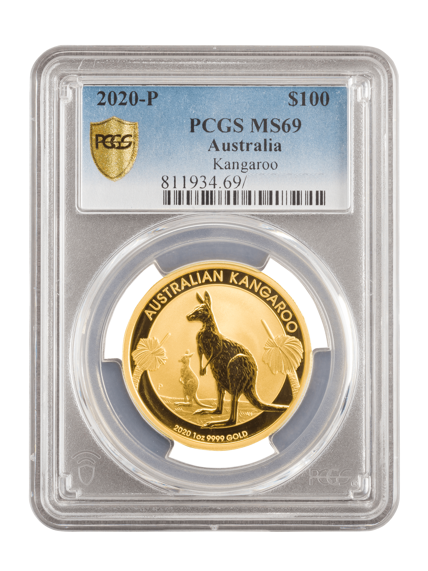 Picture of PCGS 2020 1oz Gold Australian Kangaroo MS69