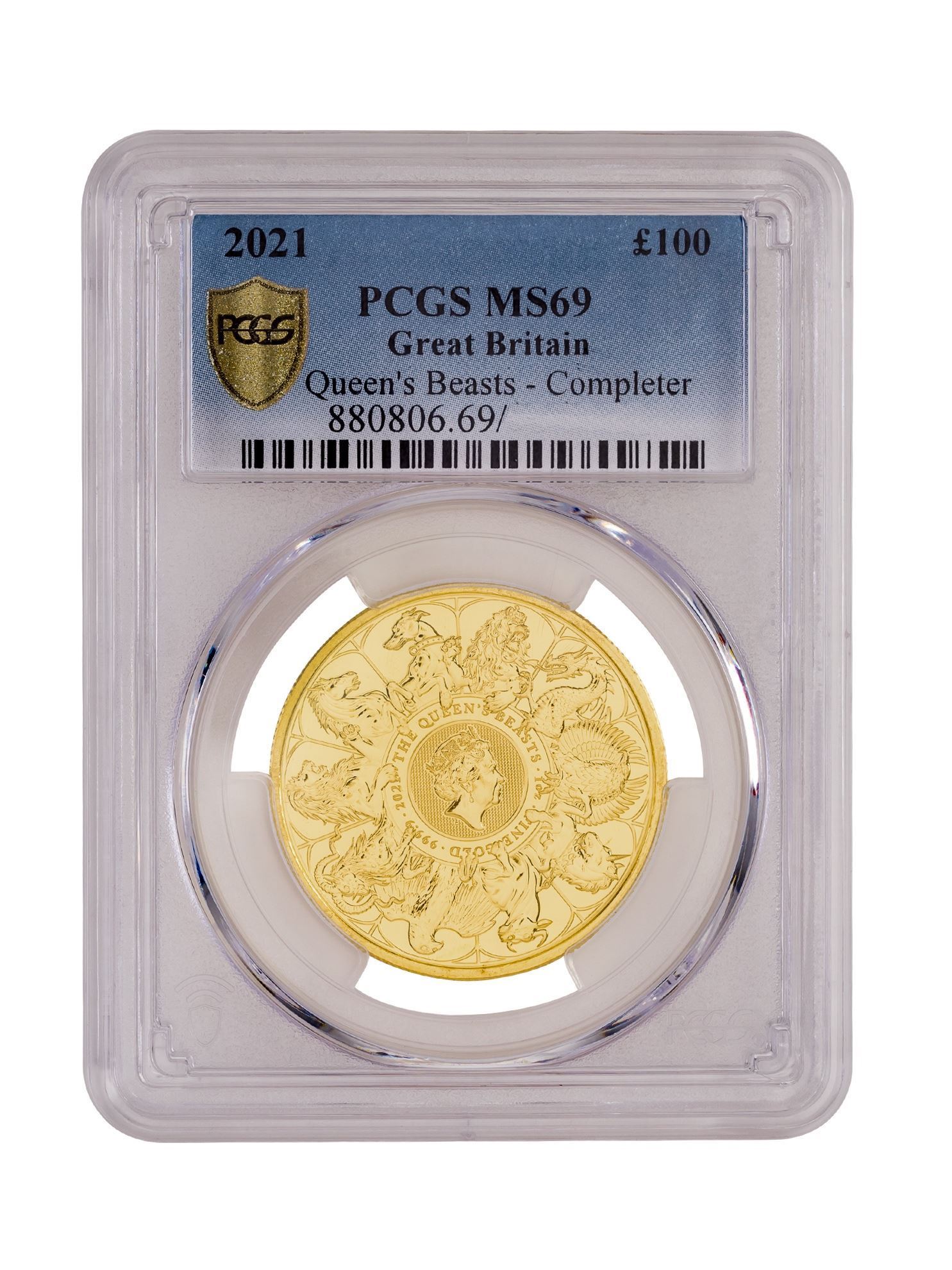 Picture of PCGS 2021 1oz Gold Queen's Beast 'Completer' MS69