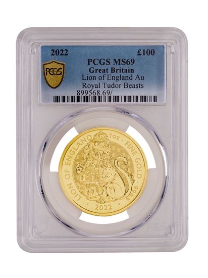 Picture of PCGS 2022 1oz Gold Tudor Beast 'Lion' MS69