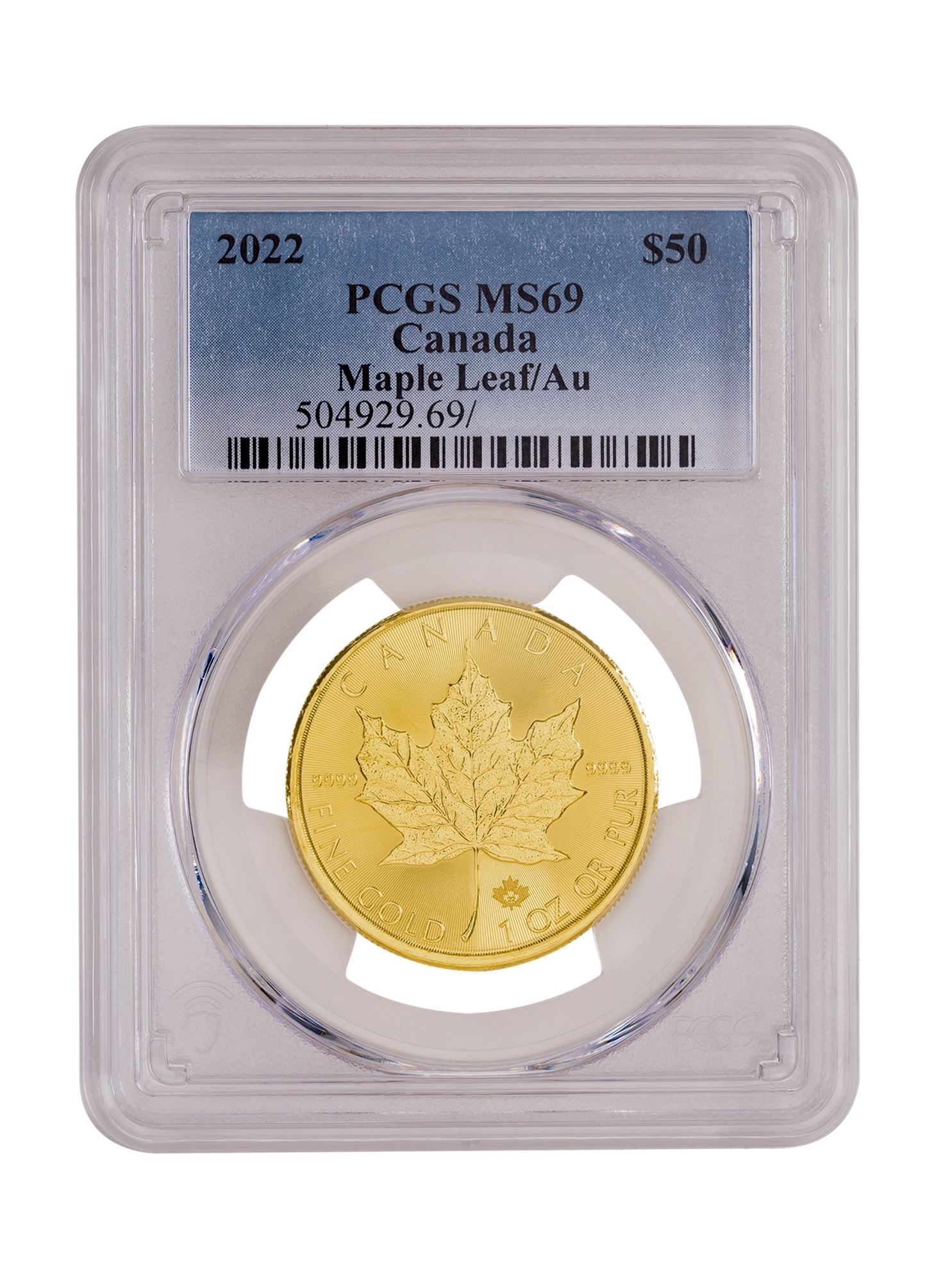 Picture of PCGS 2022 1oz Gold Maple Leaf MS69