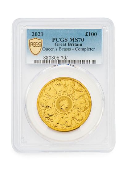 Picture of PCGS 2021 1oz Gold Queen's Beast 'Completer' MS70
